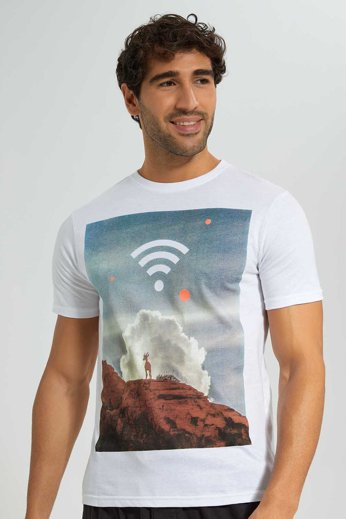 Redtag-White-Graphic-T-Shirt-Category:T-Shirts,-Colour:White,-Deals:4-For-90,-Deals:New-In,-Filter:Men's-Clothing,-Men-T-Shirts,-New-In-Men-APL,-S22C,-Section:Men,-TBL-Men's-