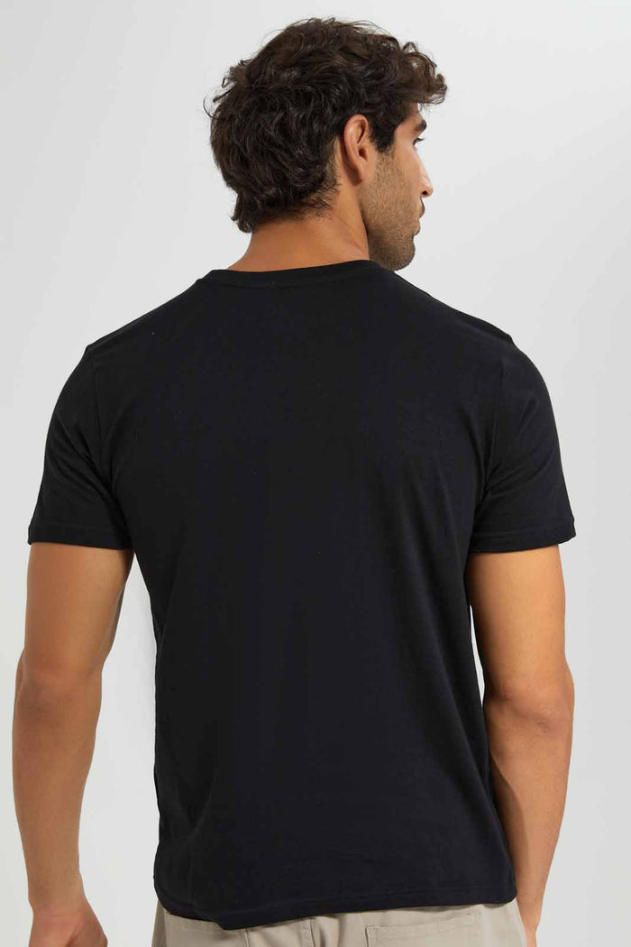 Redtag-Black-Graphic-T-Shirt-Category:T-Shirts,-Colour:Black,-Deals:4-For-90,-Deals:New-In,-Filter:Men's-Clothing,-Men-T-Shirts,-New-In-Men-APL,-S22C,-Section:Men,-TBL-Men's-