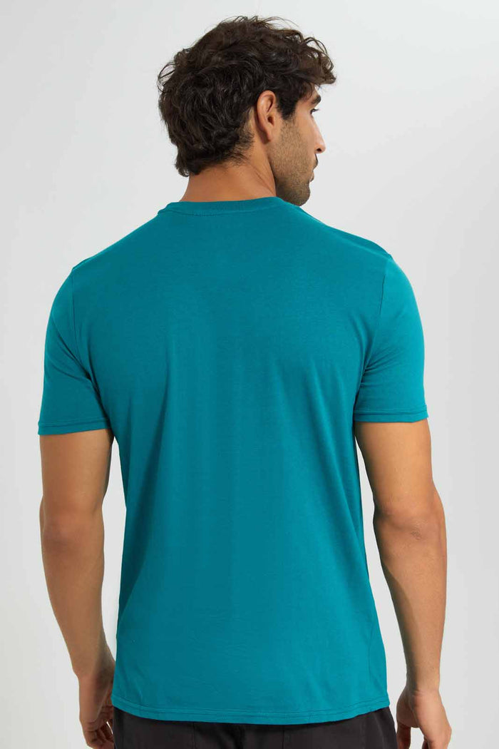 Redtag-Green-Graphic-T-Shirt-Category:T-Shirts,-Colour:Green,-Deals:4-For-90,-Deals:New-In,-Filter:Men's-Clothing,-Men-T-Shirts,-New-In-Men-APL,-S22C,-Section:Men,-TBL-Men's-
