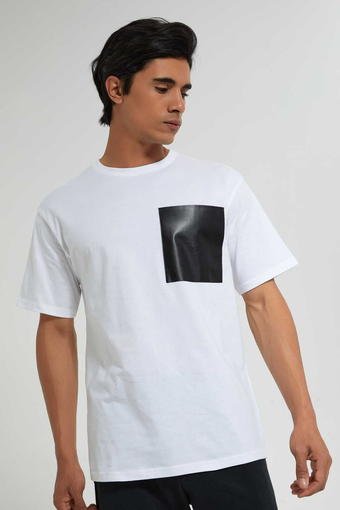 Redtag-White-Oversize-T-Shirt-With-Pu-Pocket-Graphic-Prints-Men's-