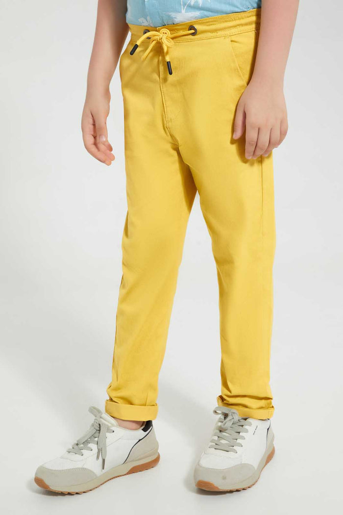 Redtag-Yellow-Pullon-Trouser-With-Waistband-Chino-Trousers-Boys-2 to 8 Years