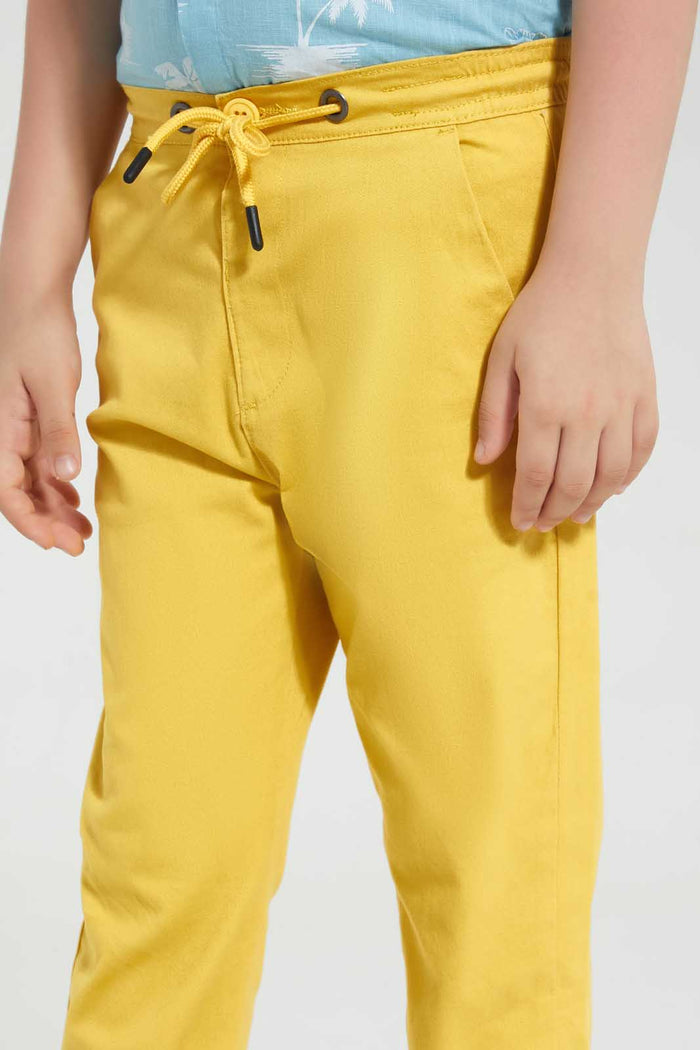 Redtag-Yellow-Pullon-Trouser-With-Waistband-Chino-Trousers-Boys-2 to 8 Years