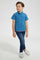 Redtag-Blue-Check-Ss-Shirt-Casual-Shirts-Boys-2 to 8 Years