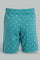 Redtag-Navy-And-Teal-Printed-Trouser-Short-2Pack-Chino-Shorts-Infant-Boys-3 to 24 Months