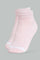 Redtag-Pale-Pink/Pale-Blue/White/Beige-Plain-Ankle-Socks-(5-Packs)-Ankle-Socks-Women's-