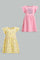 Redtag-Multi-Colour-2Pc-Pack-Knit-Dress-Dresses-Infant-Girls-3 to 24 Months