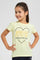 Redtag-Yellow-Girls-Foil-Printed-T-Shirt-Graphic-T-Shirts-Girls-2 to 8 Years