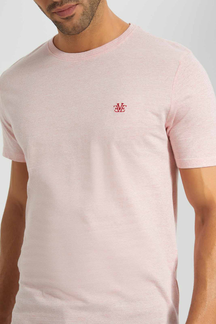 Redtag-Red-Pin-Stripe-With-Emb-T-Shirt-Category:T-Shirts,-Colour:Red,-Deals:New-In,-Filter:Men's-Clothing,-Men-T-Shirts,-New-In-Men,-Non-Sale,-S22C,-Section:Men-Men's-