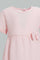 Redtag-Pink-Casual-Dress-With-Front-Bow-Dresses-Infant-Girls-3 to 24 Months