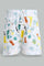 Redtag-Green-And-White-Printed-Jungle-Theme-Short-2-Pack-Active-Shorts-Infant-Boys-3 to 24 Months