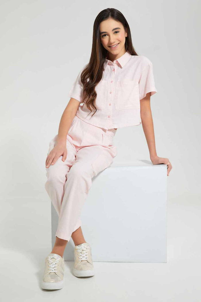 Redtag-Pink-Shirt-Casual-Shirts-Senior-Girls-9 to 14 Years