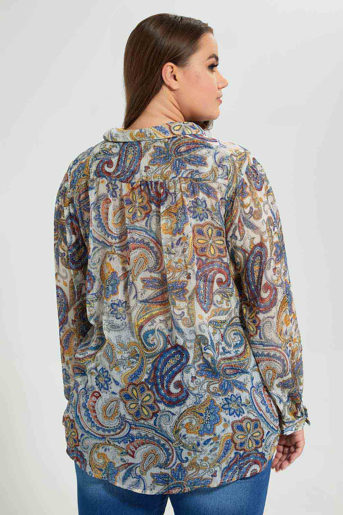 Redtag-Assorted-Paisley-Printed-Lurex-Dobby-Tiered-Dress-Blouses-Women's-