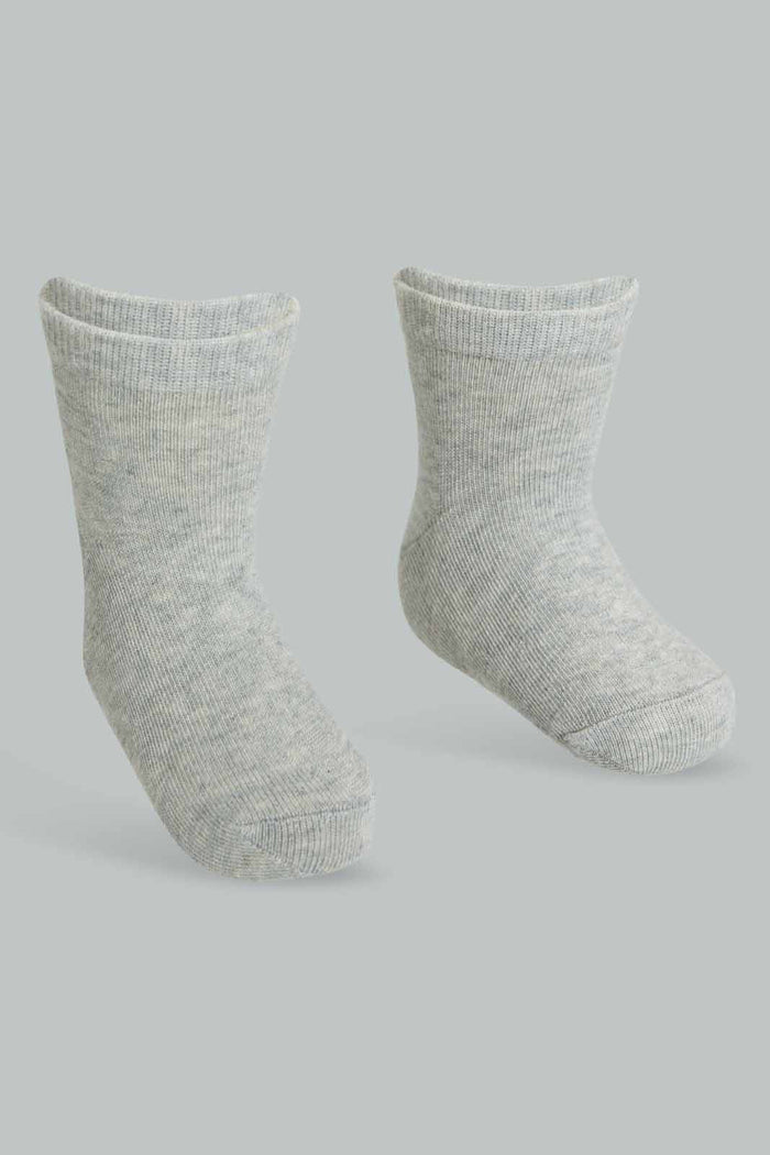 Redtag-Pale-Grey-Solid-Four-Pc-Pack-Ankle-Length-Socks-Ankle-Socks-Infant-Girls-3 to 24 Months