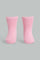 Redtag-Fuchsia-Solid-Four-Pc-Pack-Ankle-Length-Socks-Ankle-Socks-Infant-Girls-3 to 24 Months