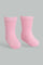 Redtag-Fuchsia-Solid-Four-Pc-Pack-Ankle-Length-Socks-Ankle-Socks-Infant-Girls-3 to 24 Months