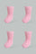 Redtag-Fuchsia-Solid-Four-Pc-Pack-Ankle-Length-Socks-Ankle-Socks-Infant-Girls-3 to 24 Months