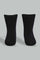 Redtag-Black-Solid-Four-Pc-Pack-Ankle-Length-Socks-Ankle-Socks-Infant-Girls-3 to 24 Months