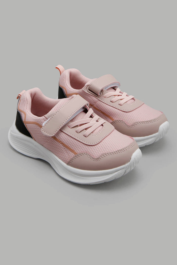 Redtag-Pale-Pink-Velcro-Strap-Sneaker-Category:Trainers,-Colour:Pink,-Filter:Girls-Footwear-(3-to-5-Yrs),-GIR-Trainers,-New-In,-New-In-GIR-FOO,-Non-Sale,-Section:Girls-(0-to-14Yrs),-W22O-Girls-3 to 5 Years