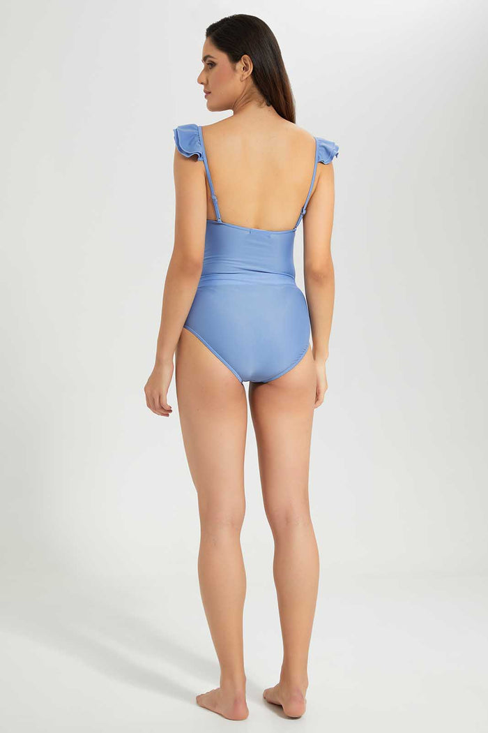 Redtag-Pale-Blue-Solid-Swimsuit-Category:Swimwear,-Colour:Blue,-Deals:New-In,-Filter:Women's-Clothing,-New-In-Women-APL,-Non-Returnable,-Non-Sale,-S22D,-Section:Women,-Women-Swimwear--