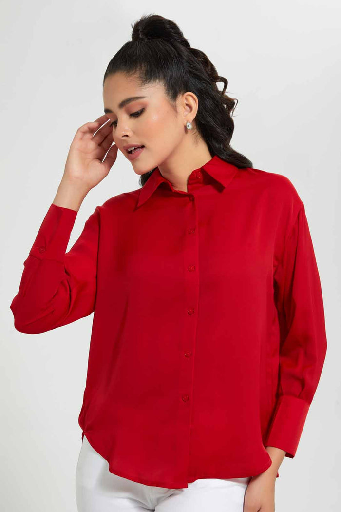 Redtag-Red-Satin-Shirt-Casual-Shirts-Women's-