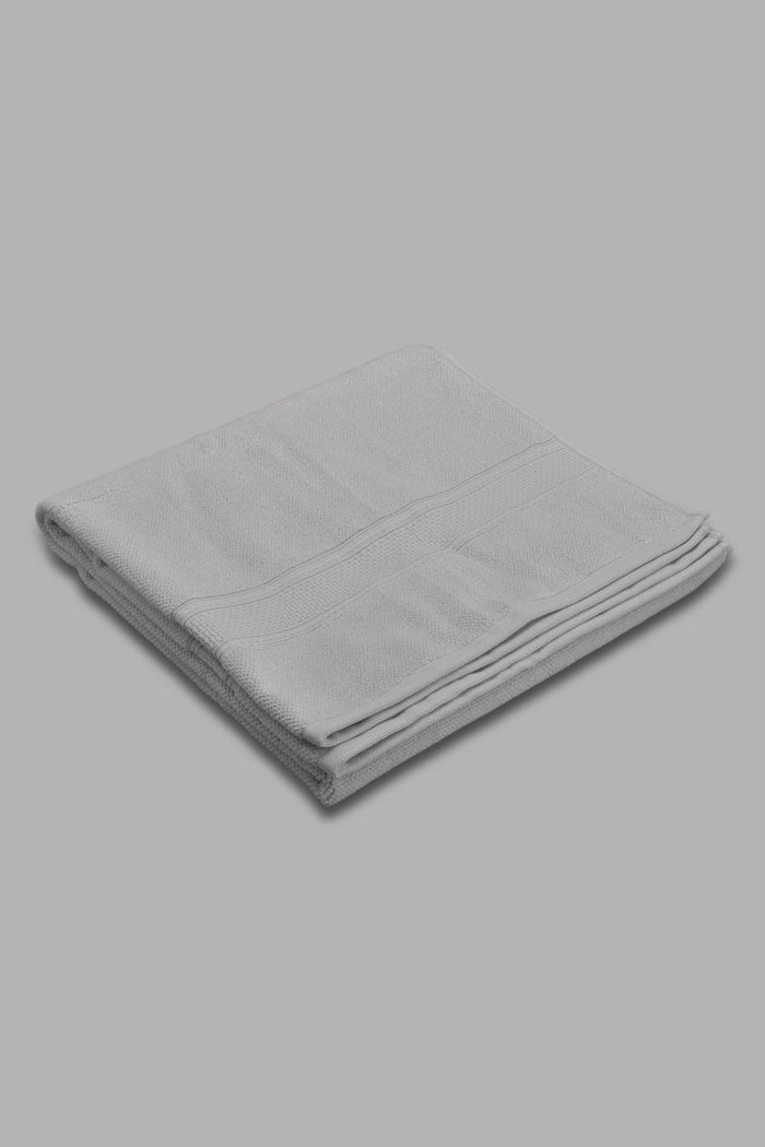 Redtag-Light-Grey-Textured-Cotton-Bath-Towel-Category:Towels,-Colour:Grey,-Filter:Home-Bathroom,-HMW-BAC-Towels,-New-In,-New-In-HMW-BAC,-Non-Sale,-Section:Homewares,-W22O-Home-Bathroom-