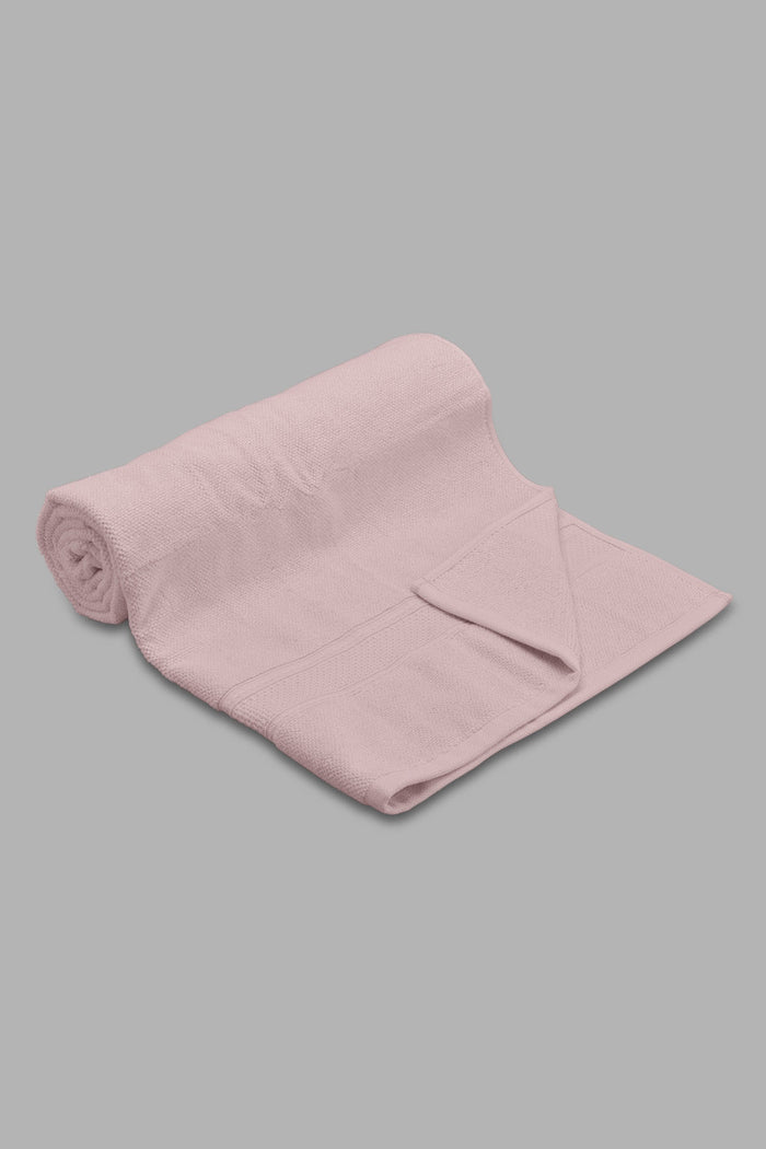 Redtag-Pink-Textured-Cotton-Bath-Towel-Category:Towels,-Colour:Pink,-Filter:Home-Bathroom,-HMW-BAC-Towels,-New-In,-New-In-HMW-BAC,-Non-Sale,-Section:Homewares,-W22O-Home-Bathroom-