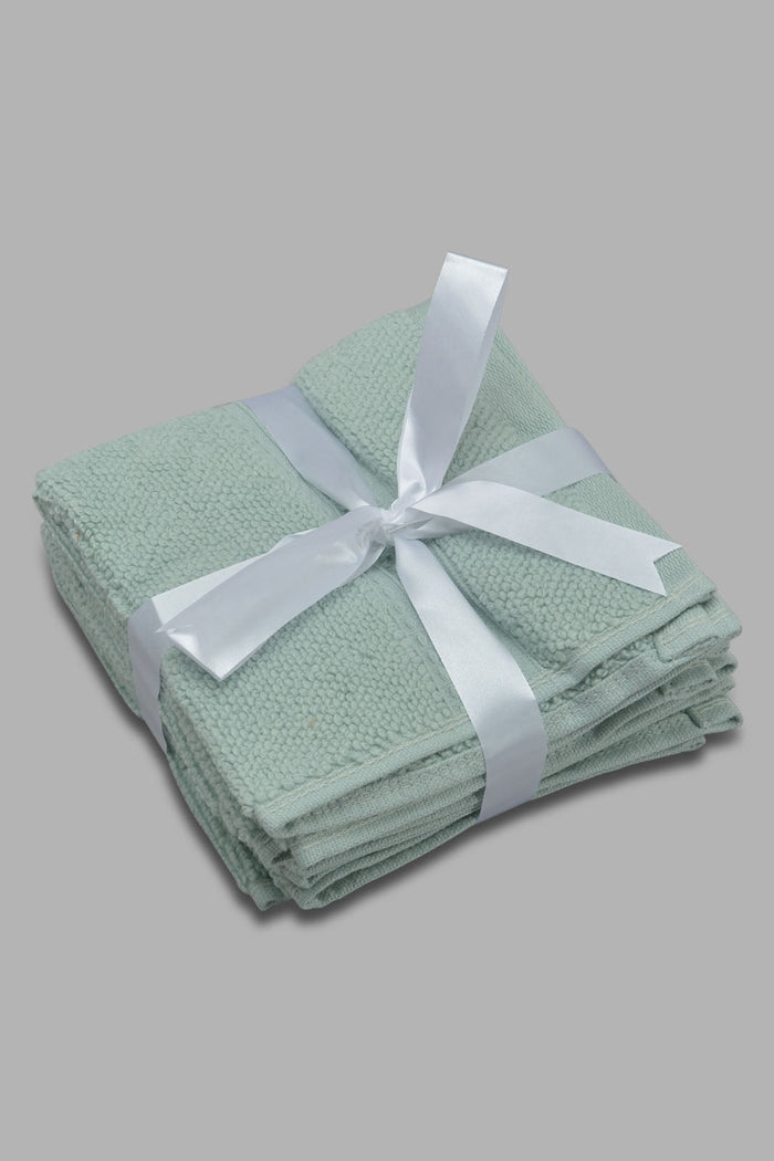 Redtag-Mint-Textured-Cotton-Face-Towel-Set-(4-Piece)-Category:Towels,-Colour:Mint,-Filter:Home-Bathroom,-HMW-BAC-Towels,-New-In,-New-In-HMW-BAC,-Non-Sale,-Section:Homewares,-W22O-Home-Bathroom-