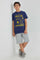 Redtag-Navy-Freeze-Time-Tee-Graphic-T-Shirts-Senior-Boys-9 to 14 Years