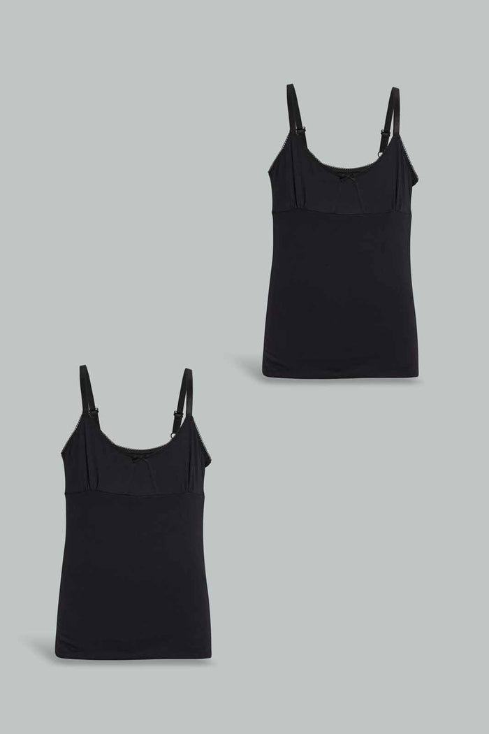 Redtag-Black-X-Black-Vest-(2Pack)-365,-Category:Vests,-Colour:Black,-Filter:Senior-Girls-(9-to-14-Yrs),-GSR-Vests,-New-In,-New-In-GSR,-Non-Sale,-Section:Kidswear-Senior-Girls-9 to 14 Years