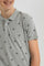 Redtag-Grey-Melange-Allover-Polo-Tee-Polo-Shirts-Senior-Boys-9 to 14 Years