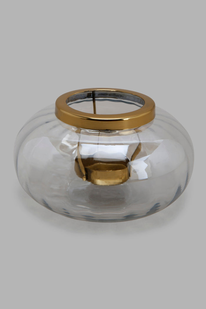 Redtag-Gold-Lacquer-Glass-Tea-Light-Holder-Category:Candles,-Colour:Gold,-Deals:New-In,-Filter:Home-Decor,-HMW-HOM-Decorative-Accessories,-New-In-HMW-HOM,-Non-Sale,-Section:Homewares,-W22O-Home-Decor-