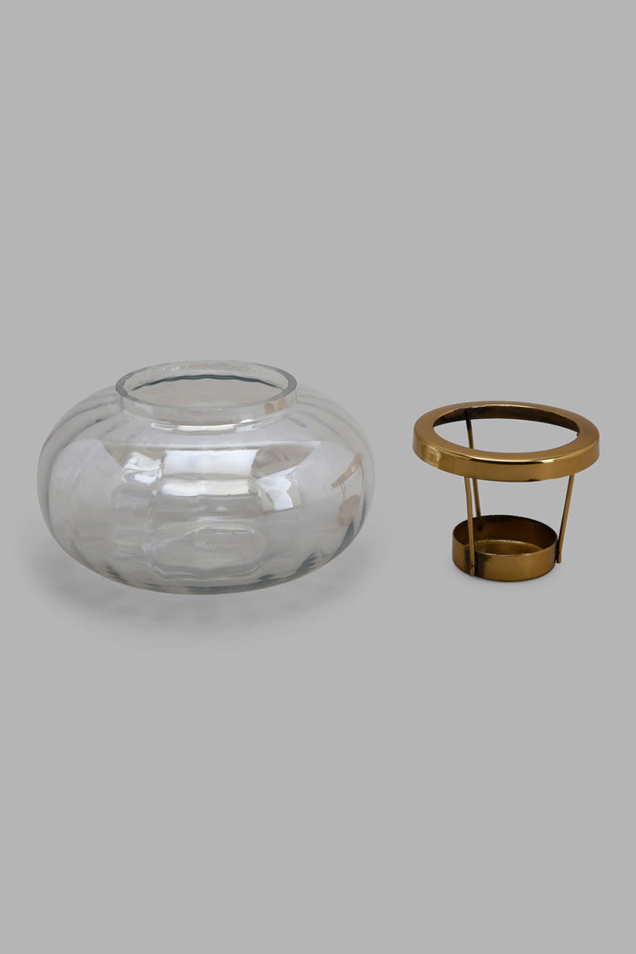 Redtag-Gold-Lacquer-Glass-Tea-Light-Holder-Category:Candles,-Colour:Gold,-Deals:New-In,-Filter:Home-Decor,-HMW-HOM-Decorative-Accessories,-New-In-HMW-HOM,-Non-Sale,-Section:Homewares,-W22O-Home-Decor-