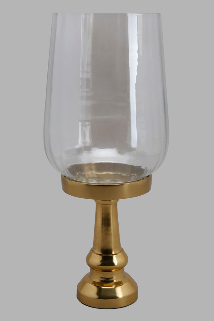 Redtag-Gold-Lacquer-Glass-Metal-Base-Candle-Holder-Category:Candles-&-Fragrances,-Colour:Gold,-Deals:New-In,-Filter:Home-Decor,-HMW-HOM-Decorative-Accessories,-New-In-HMW-HOM,-Non-Sale,-Section:Homewares,-W22O-Home-Decor-