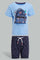 Redtag-Blue-Zipper-Bag-With-Navy-Short-Set-(2-Pack)-Sets-Infant-Boys-3 to 24 Months