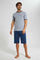 Redtag-Grey/Navy-Pyjama-Sets-Category:Pyjama-Sets,-Colour:Grey,-Deals:New-In,-Filter:Men's-Clothing,-Men-Pyjama-Sets,-New-In-Men,-Non-Sale,-S22D,-Section:Men-Men's-