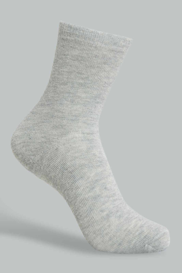 Redtag-White/Black/Grey-Mel-3-Pcs-Pack-Crew-Socks-365,-BSR-Socks,-Category:Socks,-Colour:Assorted,-Deals:New-In,-Filter:Senior-Boys-(8-to-14-Yrs),-New-In-BSR-APL,-Non-Sale,-Section:Boys-(0-to-14Yrs)-Senior-Boys-9 to 14 Years