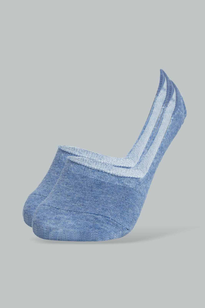 Redtag-Blue-Mel/Grey-Mel-2-Pcs-Pack-Invisible-Socks-365,-BSR-Socks,-Category:Socks,-Colour:Assorted,-Deals:New-In,-Filter:Senior-Boys-(8-to-14-Yrs),-New-In-BSR,-Non-Sale,-Section:Kidswear-Senior-Boys-