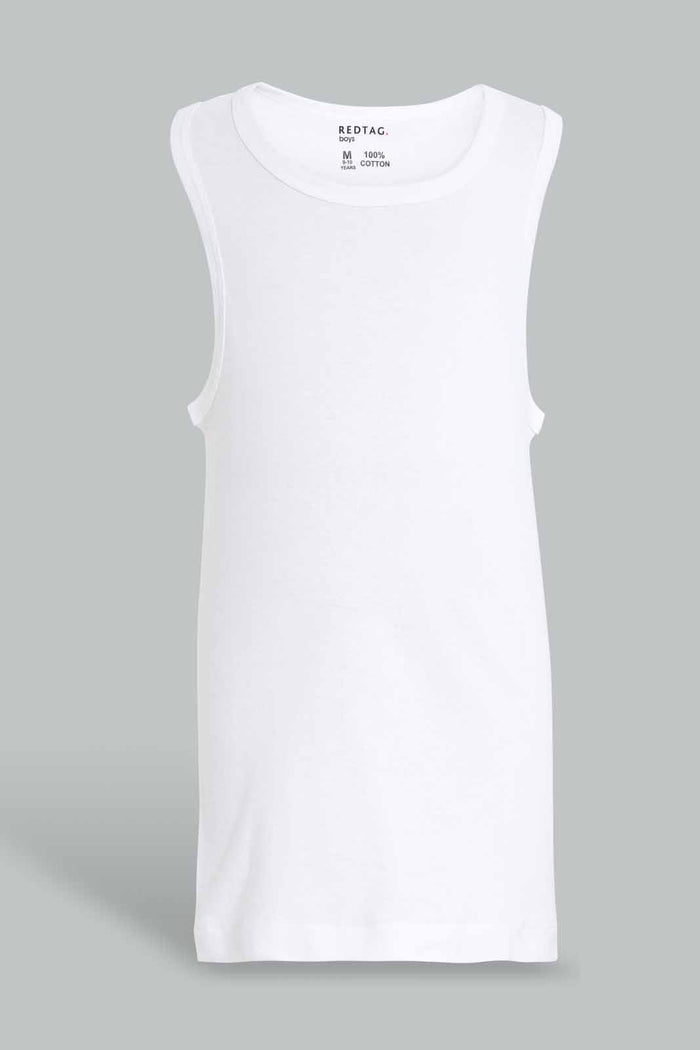 Redtag-White-2-Pcs-Pack-Sleeveless-Vest-Basic-365,-BSR-Vests,-Category:Vests,-Colour:White,-Filter:Senior-Boys-(9-to-14-Yrs),-New-In,-New-In-BSR,-Non-Sale,-Section:Kidswear-Senior-Boys-9 to 14 Years