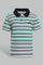 Redtag-Navy-Striped-Yarndyed-Polo-Polo-Shirts-Infant-Boys-3 to 24 Months