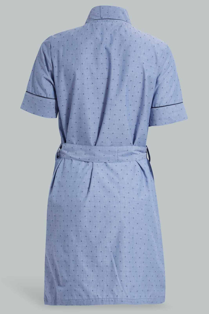 Redtag-Blue-Solid-Dobby-Robe-Category:Chemises,-Colour:Blue,-Filter:Women's-Clothing,-New-In,-New-In-Women,-Non-Sale,-S22D,-Section:Women,-Women-Chemises-Women's-