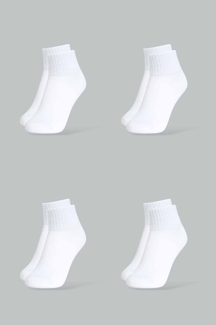 Redtag-White-4-Pc-Pack-Socks-Full-Length-Socks-Girls-2 to 8 Years