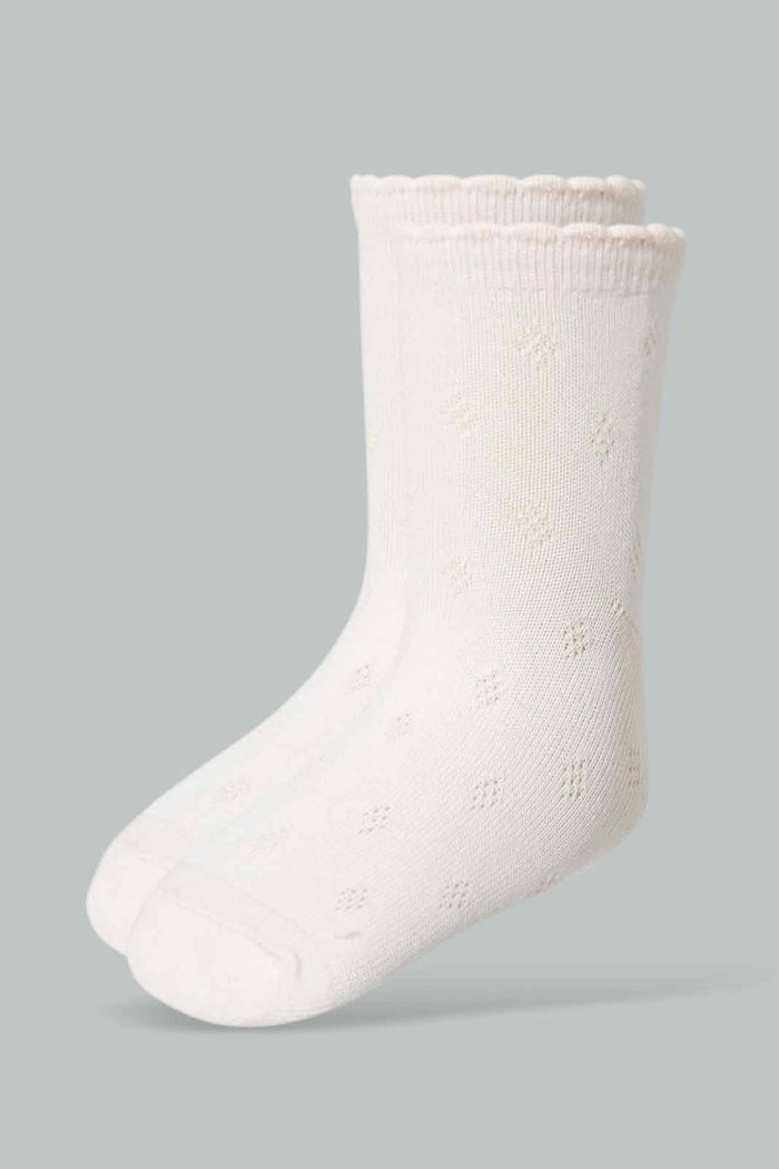 Redtag-Pink-Pair-Jacquard-Socks-Full-Length-Socks-Girls-2 to 8 Years