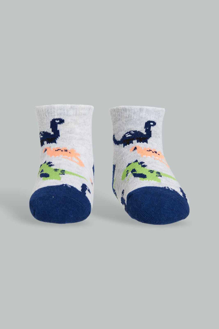 Redtag-Blue-Grey-Car-And-Dino-Printed-4-Pack-Socks-(Ankle-Length)-365,-Category:Socks,-Colour:Assorted,-Deals:New-In,-Filter:Infant-Boys-(3-to-24-Mths),-INB-Socks,-New-In-INB-APL,-Non-Sale,-Section:Boys-(0-to-14Yrs)-Infant-Boys-3 to 24 Months