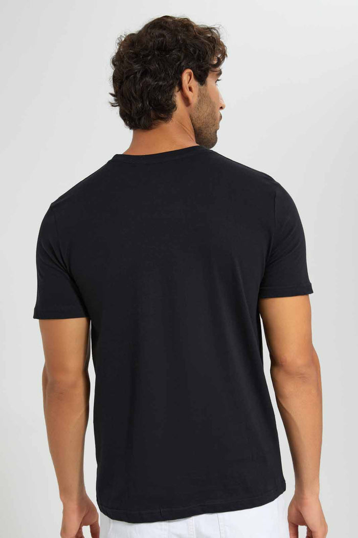 Redtag-Black-Graphic-T-Shirt-Category:T-Shirts,-Colour:Black,-Deals:New-In,-Filter:Men's-Clothing,-Men-T-Shirts,-New-In-Men,-Non-Sale,-S22D,-Section:Men,-TBL-Men's-