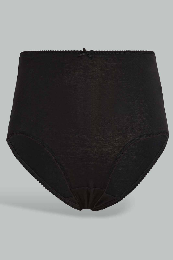 Redtag-Black-Plain-Mama-Briefs-(5-Pack)-365,-Category:Briefs,-Colour:Black,-Deals:New-In,-Filter:Women's-Clothing,-New-In-Women-APL,-Non-Sale,-Section:Women,-Women-Briefs--