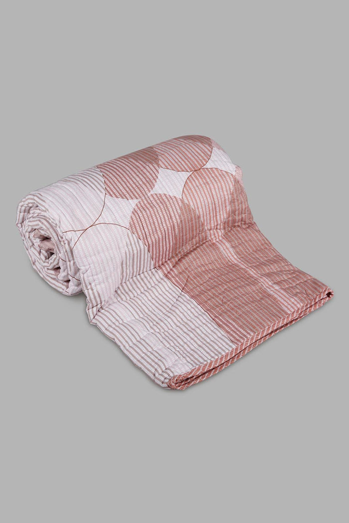 Redtag-Pink-2-Piece-Geometric-Printed-Quilt-Set-(Single-Size)-Category:Quilts,-Colour:Pink,-Deals:New-In,-Filter:Home-Bedroom,-HMW-BED-Quilts,-New-In-HMW-BED,-Non-Sale,-Section:Homewares,-W22A-Home-Bedroom-