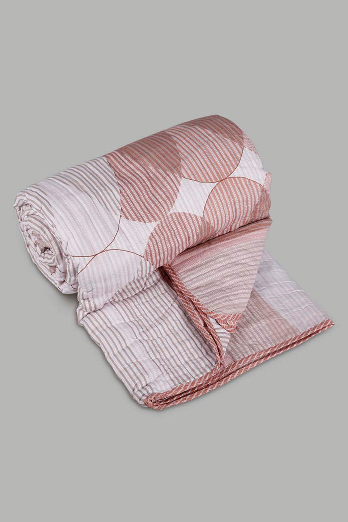 Redtag-Pink-2-Piece-Geometric-Printed-Quilt-Set-(Single-Size)-Category:Quilts,-Colour:Pink,-Deals:New-In,-Filter:Home-Bedroom,-HMW-BED-Quilts,-New-In-HMW-BED,-Non-Sale,-Section:Homewares,-W22A-Home-Bedroom-