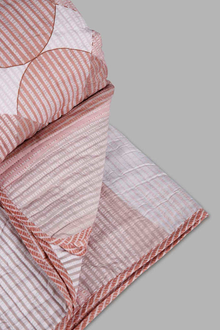 Redtag-Pink-2-Piece-Geometric-Printed-Quilt-Set-(Single-Size)-Category:Quilts,-Colour:Pink,-Deals:New-In,-Filter:Home-Bedroom,-HMW-BED-Quilts,-New-In-HMW-BED,-Non-Sale,-Section:Homewares,-W22A-Home-Bedroom-