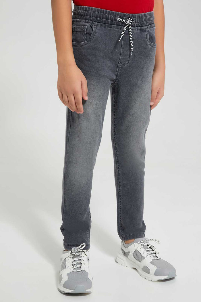 Redtag-Dark-Grey-Elasticated-Waist-Jean-365,-BOY-Jeans,-Category:Jeans,-Colour:Charcoal,-Deals:New-In,-Filter:Boys-(2-to-8-Yrs),-New-In-BOY-APL,-Non-Sale,-Section:Boys-(0-to-14Yrs),-TBL-Boys-2 to 8 Years