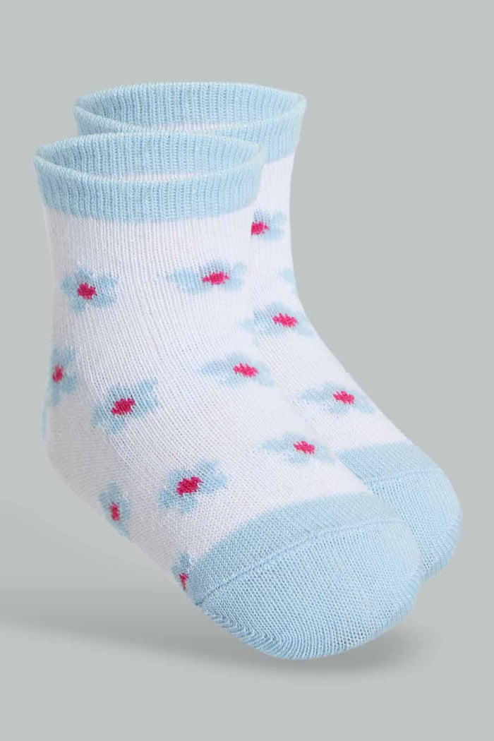 Redtag-Multi-Coloured-Floral-Print-4Pcs-Ankle-Length-Socks-365,-Category:Socks,-Colour:Apricot,-Deals:New-In,-Filter:Infant-Girls-(3-to-24-Mths),-ING-Socks,-New-In-ING-APL,-Non-Sale,-Section:Girls-(0-to-14Yrs)-Infant-Girls-3 to 24 Months